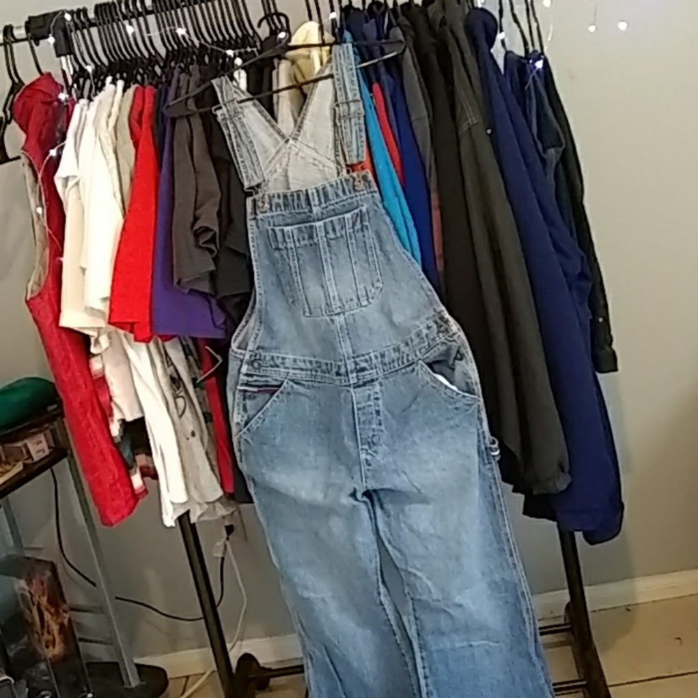 Tommy Hilfiger bootcut denim overalls unisex Large